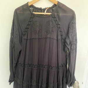 Free People Lace Applique Mini Dress
